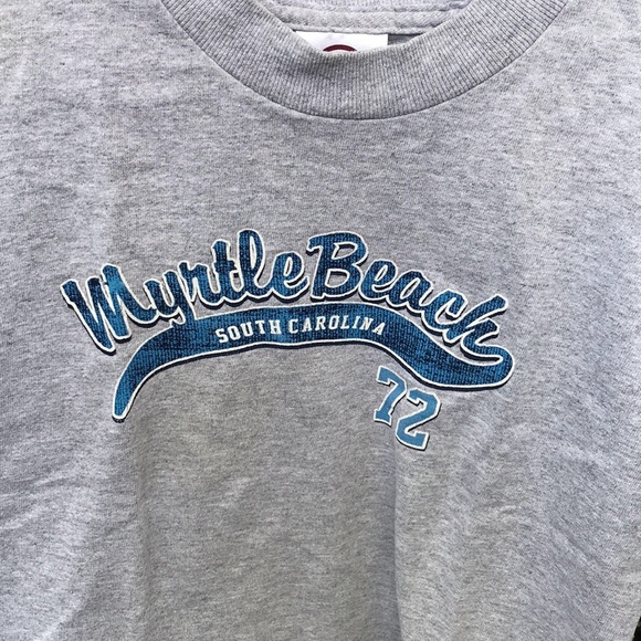 Myrtle Beach South Carolina Short Sleeves Gray Tee Delta Pro Weight Boys S 6/8 - Picture 3 of 10